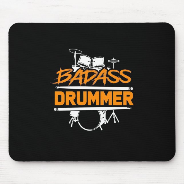Alfombrilla De Ratón Badass Drummer (Frente)