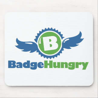 Alfombrilla De Ratón BadgeHungry blanco Mousepad