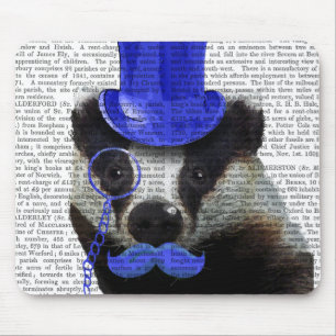 Alfombrilla De Ratón Badger con sombrero azul y bigote