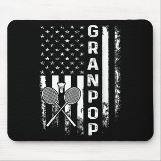Alfombrilla De Ratón Bádminton Abuelo Bandera Americana Vintage Navidad