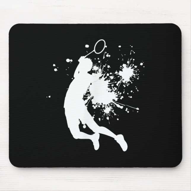 Alfombrilla De Ratón Badminton Badminton Player Mens Squash Shuttle  (Frente)