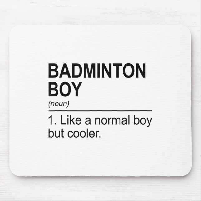 Alfombrilla De Ratón Badminton Boy Noun Definition Shuttle Badminton Pl (Frente)