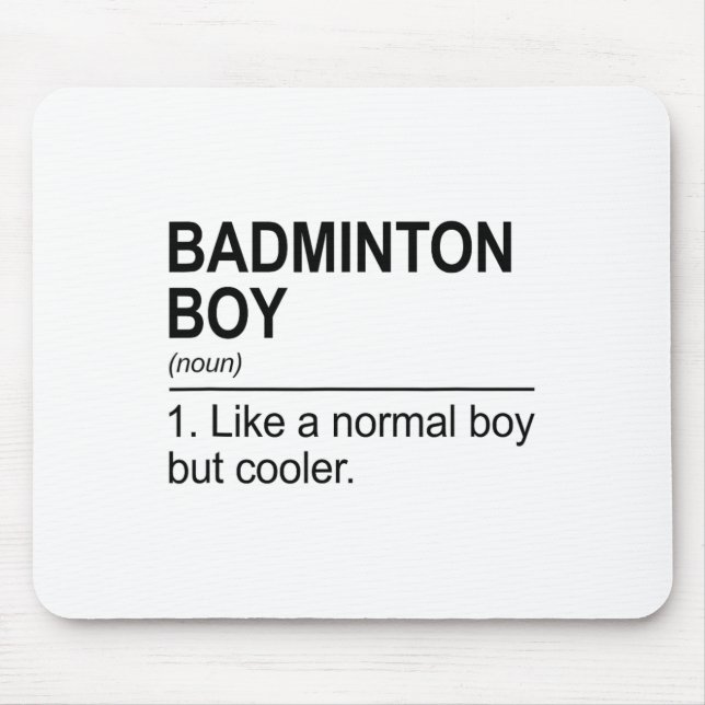 Alfombrilla De Ratón Badminton Boy Noun Definition Shuttle Pl (Frente)