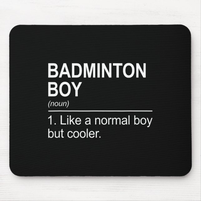 Alfombrilla De Ratón Badminton Boy Noun Definition Shuttle Pl (Frente)