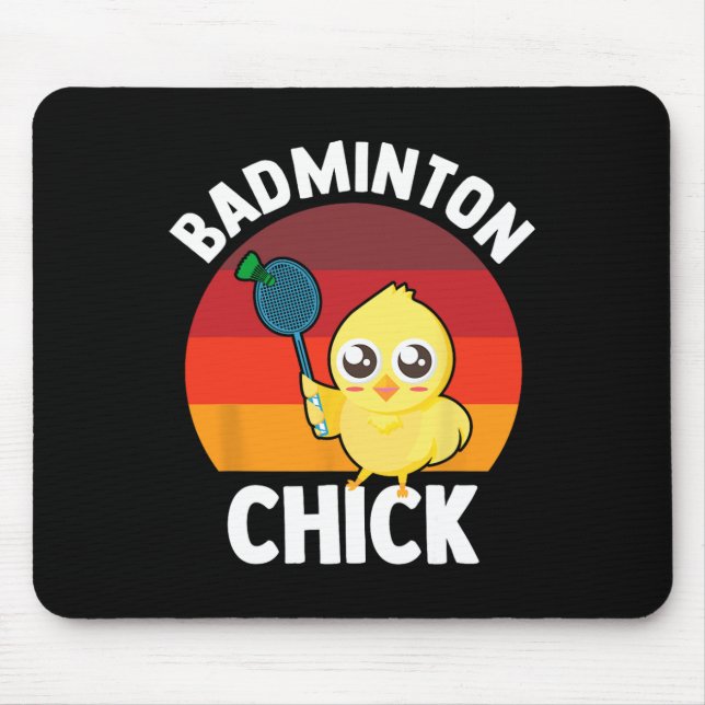 Alfombrilla De Ratón Badminton Chick Badminton Player Shuttle Sm (Frente)