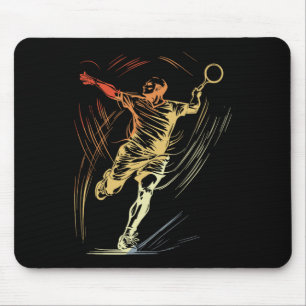 Alfombrilla De Ratón Badminton Guy Sketch Racquet Sport Shuttle