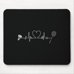 Alfombrilla De Ratón Badminton Heartbeat Funny Badminton