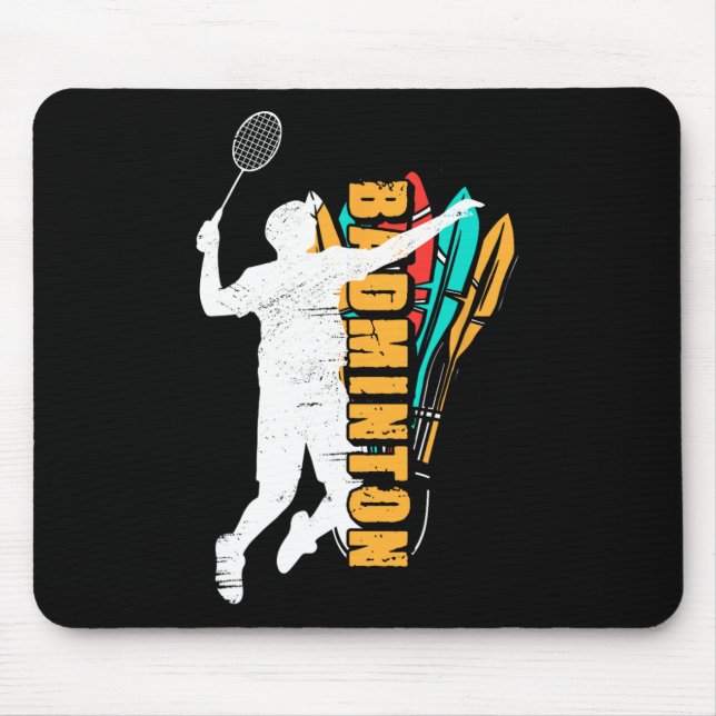 Alfombrilla De Ratón Badminton Player Shuttle Racket Badminton (Frente)