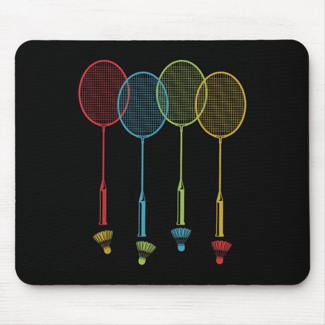 Alfombrilla De Ratón Badminton Player Team Shuttle Coach Match Badminto (Frente)
