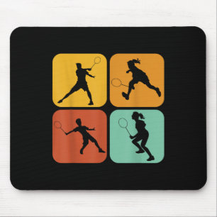 Alfombrilla De Ratón Bádminton Retro I Raqueta I Volante I Bádminton 
