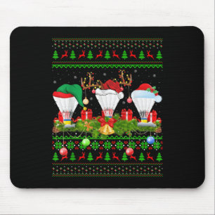 Alfombrilla De Ratón Badminton Sports Lover Xmas Santa Ugly Badminton C