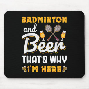 Alfombrilla De Ratón Bádminton Y Cerveza Volante Amante Del Bádminton