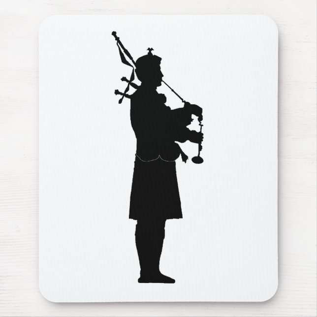 Alfombrilla De Ratón Bagpiper Silhouette (Frente)
