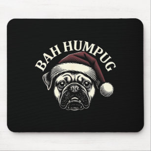 Alfombrilla De Ratón Bah Humpug Pug Divertido Navidad Perro Gruñón Aman