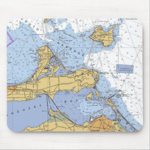 Alfombrilla De Ratón Bahía de Sandusky, carta náutica Mousepad del OH