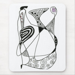 Alfombrilla De Ratón "Bailando Hen" Resumen Diseño Mousepad