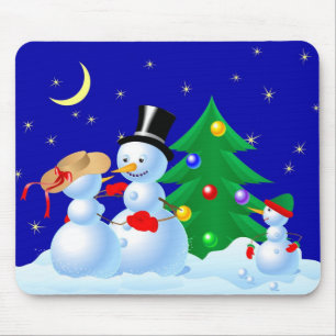Alfombrilla De Ratón Bailando los hombres de nieve