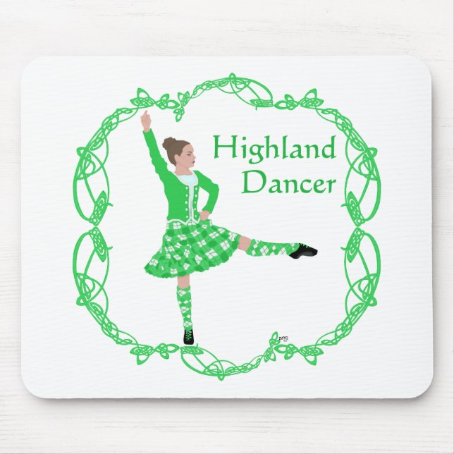 Alfombrilla De Ratón Bailarín de las Highlands escocesas - Verde (Frente)