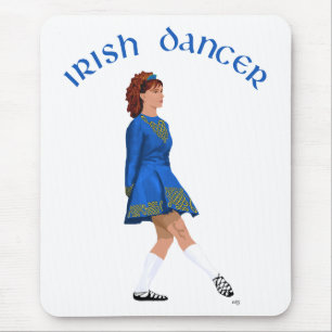 Alfombrilla De Ratón Bailarín irlandés de zapato suave en azul