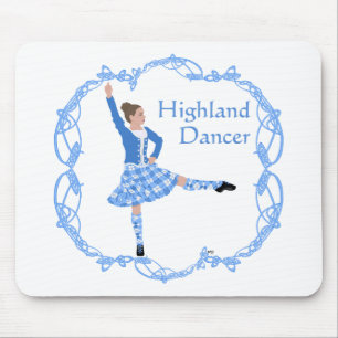 Alfombrilla De Ratón Bailarina de las Highlands escocesas Nudo celta Az
