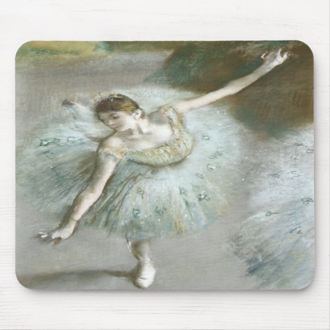 Alfombrilla De Ratón Bailarina en verde por Edgar Degas (Frente)