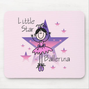 Alfombrilla De Ratón Bailarina Pequeña Estrella-Pelo Negro