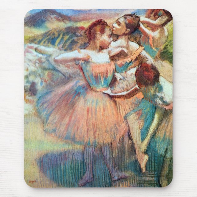 Alfombrilla De Ratón Bailarinas en un paisaje de Edgar Degas (Frente)