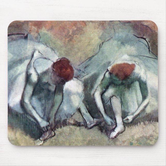 Alfombrilla De Ratón Bailarines con sus zapatos por Edgar Degas (Frente)