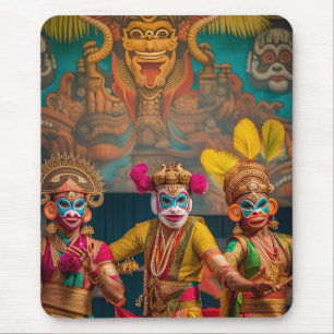 Alfombrilla De Ratón Bailarines enmascarados indonesios de Bali