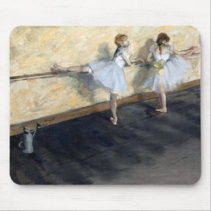 Alfombrilla De Ratón Bailarines practicando en el Barre, Edgar Degas