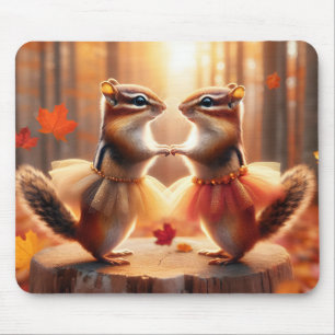Alfombrilla De Ratón Baile de Chipmunks en otoño