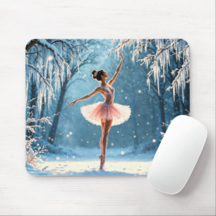 Alfombrilla De Ratón Baile de nieve baile invierno belleza arte