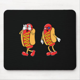 Alfombrilla De Ratón Baile Griddy de Hot Dog Hotdog 4 de julio niños ni