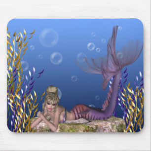Alfombrilla De Ratón Bajo el mar Blonde Mermaid Fantasy Mousepad