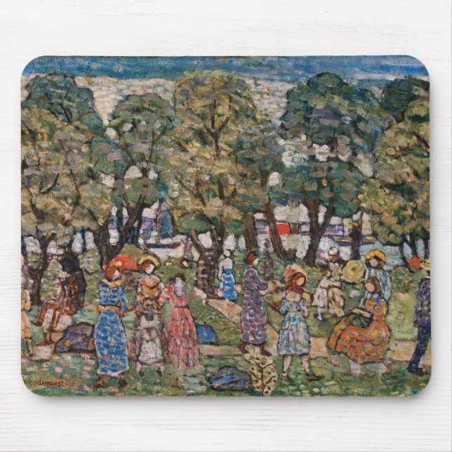 Alfombrilla De Ratón Bajo los árboles de Maurice Prendergast, Bella Art (Frente)