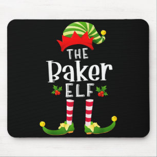 Alfombrilla De Ratón Baker Duende de Navidad Pijama a juego de Navidad