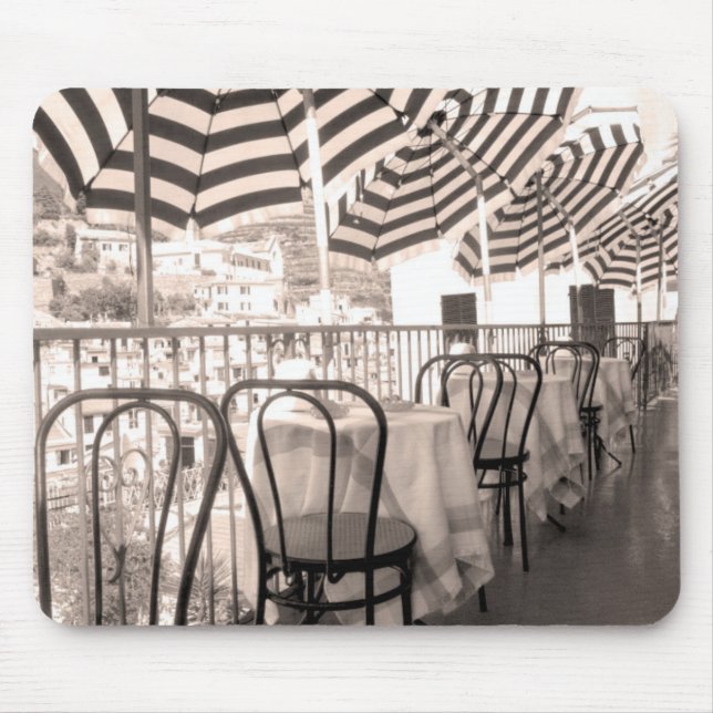 Alfombrilla De Ratón Balcón pintoresco del restaurante, Italia (Frente)