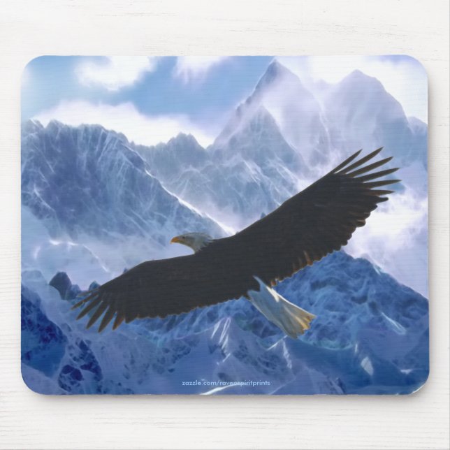 Alfombrilla De Ratón BALD EAGLE & Mountains Mousepad (Frente)