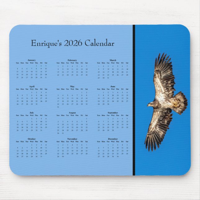 Alfombrilla De Ratón BaldEagle: Customize full year 2026 calendar Mouse (Frente)