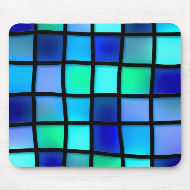Alfombrilla De Ratón Baldosas azules (Frente)