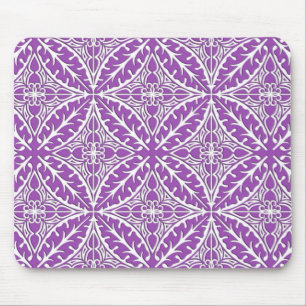 Alfombrilla De Ratón Baldosas marroquíes: violeta y blanca