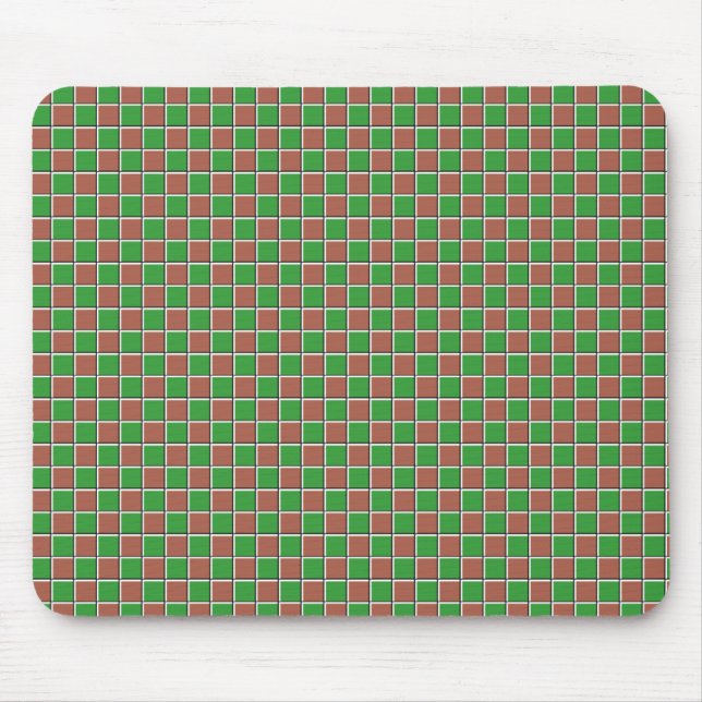 Alfombrilla De Ratón Baldosas verdes y marrones (Frente)