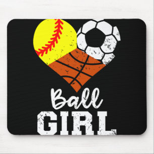 Alfombrilla De Ratón Ball Chica Funny Chica de baloncesto de fútbol Pr