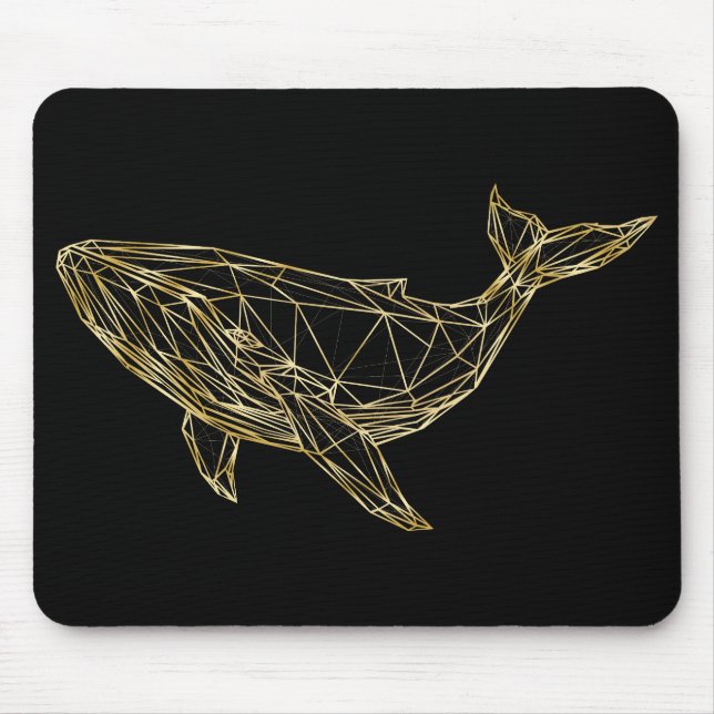 Alfombrilla De Ratón Ballena Geométrica de Oro de Lujo (Frente)