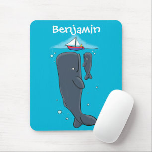Alfombrilla De Ratón Ballenas cortas y ilustracion personalizado de vel
