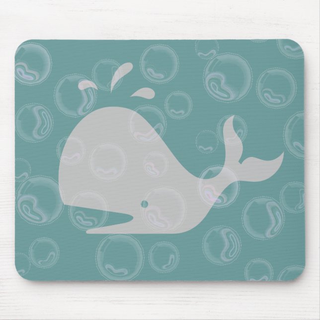 Alfombrilla De Ratón Ballenas y burbujas (Frente)