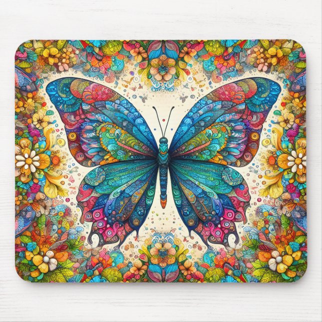 Alfombrilla De Ratón Ballet arco iris de una mariposa (Frente)