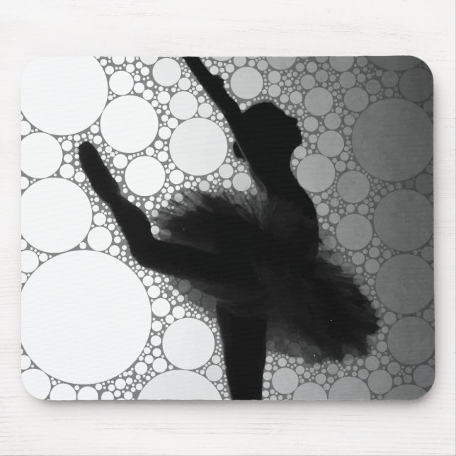 Alfombrilla De Ratón Ballet Black White Dancing Ballerina (Frente)