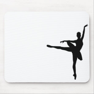 Alfombrilla De Ratón Ballet simple Ballerina Blanca Negra