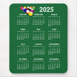 Alfombrilla De Ratón Balls Billiards Balls Pool Design 2025 Calendario 